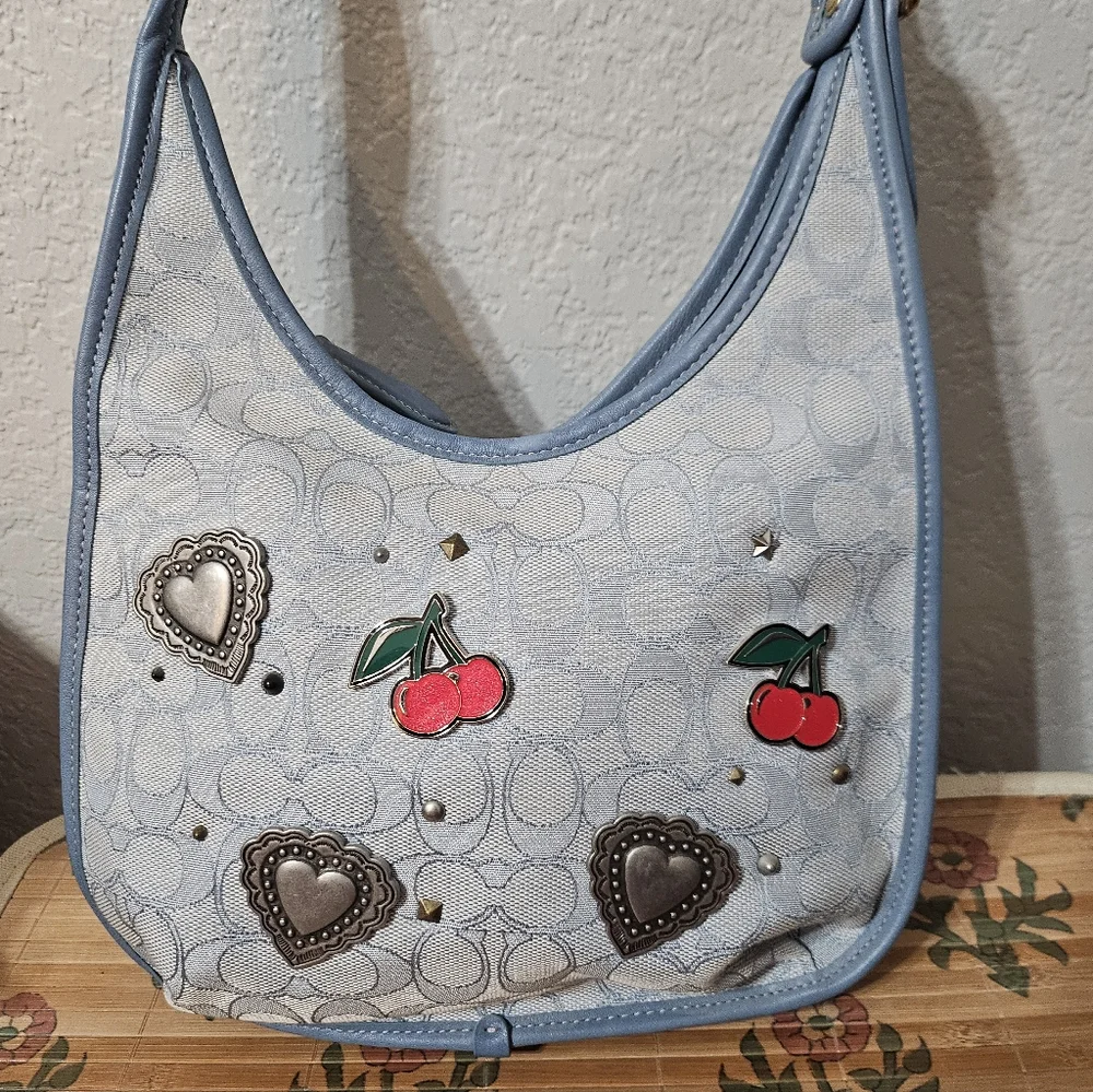 Coach Ergo Shoulder Bag with Cherries & Studs - Picture 2 of 10